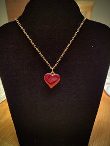 18" heart necklace - Dark Red