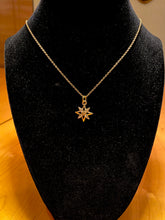 Load image into Gallery viewer, 18&quot; long gold plated chain with gold star pendant