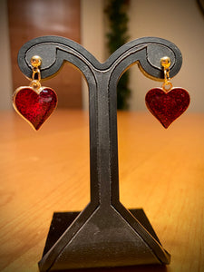 Heart sparkly earrings