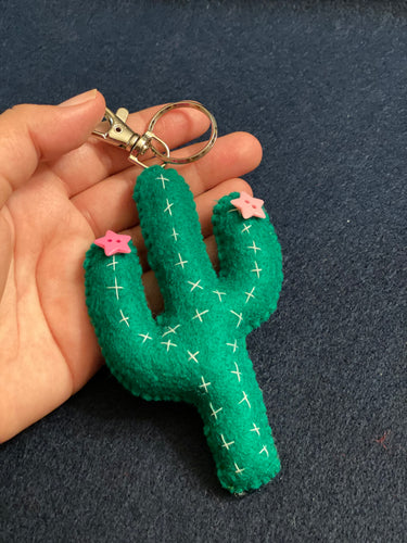 Keychain - Saguaro w/ stars