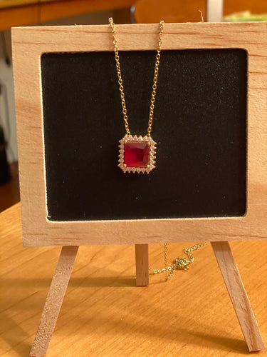 Necklace - Red Stone Pendant